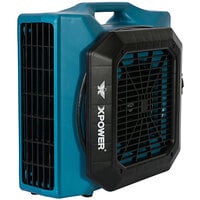 XPOWER PL-700A-Blue 3-Speed Low Profile Air Mover with GFCI Power Outlets - 1/3 hp