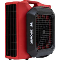 XPOWER PL-700A-Red 3-Speed Low Profile Air Mover with GFCI Power Outlets - 1/3 hp