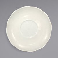International Tableware VI-2 Victoria 5 3/4" Ivory (American White) Scalloped Edge Stoneware Saucer - 36/Case