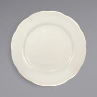 International Tableware VI-9 Victoria 9 7/8" Ivory (American White) Scalloped Edge Stoneware Plate - 24/Case