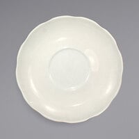 International Tableware VI-36 Victoria 4 7/8" Ivory (American White) Scalloped Edge Stoneware Saucer - 36/Case