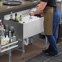 Regency 21 inch x 36 inch Underbar Ice Bin with 10 Circuit Post-Mix Cold Plate and Bottle Holders