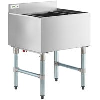 Regency 21 inch x 24 inch Underbar Ice Bin with 7 Circuit Post-Mix Cold Plate and Bottle Holders