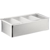American Metalcraft CD4 4-Compartment Satin Finish Stainless Steel Condiment Bar