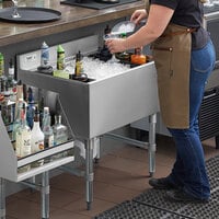 Regency 21 inch x 30 inch Underbar Ice Bin with 10 Circuit Post-Mix Cold Plate and Bottle Holders