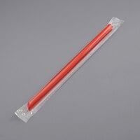 Choice 9 inch Red Pointed Wrapped Milk Tea Straw - 400/Pack