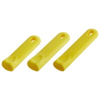Choice 3-Pack Yellow Removable Silicone Pan Handle Sleeves for 7" and 8", 10" and 12", and 14" Fry Pans