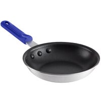Choice 7 inch Aluminum Non-Stick Fry Pan with Blue Silicone Handle