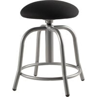 National Public Seating 6810S-02 Black Adjustable Stool with Grey Frame