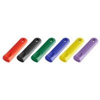 Choice 6-Pack Assorted HACCP Colored Removable Silicone Pan Handle Sleeves for 10" and 12" Fry Pans