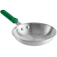 Choice 7 inch Aluminum Fry Pan with Green Silicone Handle