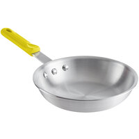 Choice 8 inch Aluminum Fry Pan with Yellow Silicone Handle
