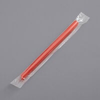 Choice 7 7/16 inch Red Pointed Wrapped Milk Tea Straw - 4500/Case
