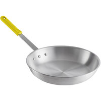 Choice 12 inch Aluminum Fry Pan with Yellow Silicone Handle