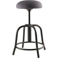 National Public Seating 6820S-10 Charcoal Adjustable Stool with Black Frame