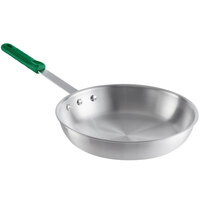 Choice 12 inch Aluminum Fry Pan with Green Silicone Handle