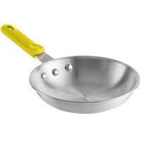 Choice 7 inch Aluminum Fry Pan with Yellow Silicone Handle
