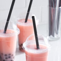 Choice 9 inch Black Pointed Wrapped Milk Tea Straw - 400/Pack