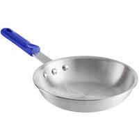 Choice 8 inch Aluminum Fry Pan with Blue Silicone Handle