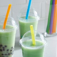 Choice 7 3/4 inch Neon Pointed Unwrapped Milk Tea Straw - 4500/Case