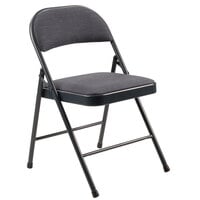 National Public Seating 974 Commercialine Star Trail Blue Metal Folding Chair with Star Trail Blue Padded Fabric Seat