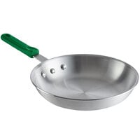 Choice 10 inch Aluminum Fry Pan with Green Silicone Handle
