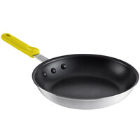 Choice 10 inch Aluminum Non-Stick Fry Pan with Yellow Silicone Handle