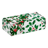 5 1/2" x 2 3/4" x 1 3/4" 1-Piece 1/2 lb. Holly / Holiday Candy Box - 250/Case