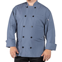 Uncommon Chef Classic 0413 Unisex Lightweight Steel Customizable Long Sleeve Chef Coat with 10 Buttons - M
