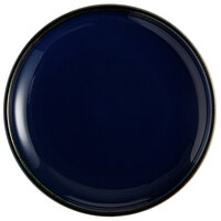 Acopa Keystone 7 inch Azora Blue Stoneware Coupe Plate - 4/Pack