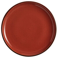 Acopa Keystone 12 1/2 inch Sedona Orange Stoneware Coupe Plate - 4/Pack