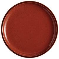 Acopa Keystone 10 1/2 inch Sedona Orange Stoneware Coupe Plate - 4/Pack