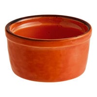 Acopa Keystone 4 oz. Sedona Orange Stoneware Ramekin - 6/Pack