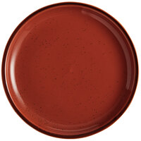 Acopa Keystone 8 1/2 inch Sedona Orange Stoneware Coupe Plate - 4/Pack