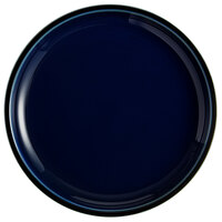 Acopa Keystone 8 1/2 inch Azora Blue Stoneware Coupe Plate - 4/Pack