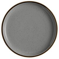 Acopa Keystone 10 1/2 inch Granite Gray Stoneware Coupe Plate - 4/Pack