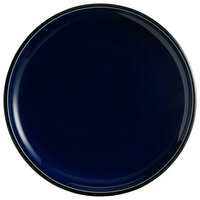 Acopa Keystone 12 1/2 inch Azora Blue Stoneware Coupe Plate - 4/Pack