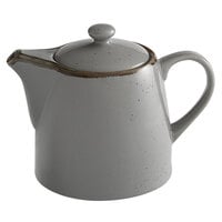 Acopa Keystone 32 oz. Granite Gray Stoneware Teapot with Lid
