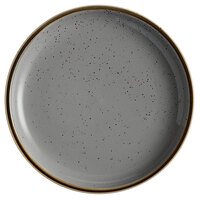 Acopa Keystone 8 1/2 inch Granite Gray Stoneware Coupe Plate - 4/Pack