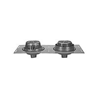 Zurn Elkay Z164 12" Cast Iron Combination Roof Drain and Overflow with Top-Set Deck Plate, Low Silhouette Cast Iron Dome, and No-Hub Outlets
