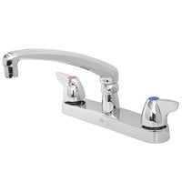 Zurn Elkay Z871G3-XL AquaSpec Deck Mount Faucet with 8" Centers, 8" Cast Swing Spout (2.2 GPM), Ceramic Cartridge, and Dome Lever Handles
