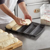 Baker's Mark 5 Compartment Sub Sandwich Silicone Bread Mold - 12 inch x 2 15/16 inch Cavities