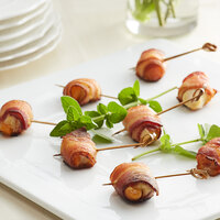 Les Chateaux de France 1.3 oz. Bacon Wrapped Chicken and Apricot on Skewer - 50/Case