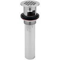Zurn Z8743-PC 2 1/4 inch Solid Top Sink Drain with Open Grid Strainer, P.O. Plugs, and 5 inch Tailpiece