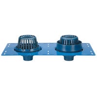 Zurn Elkay Z165 8 3/8" Cast Iron Combination Roof Drain and Overflow with Top-Set Deck Plate, Low Silhouette Cast Iron Dome, and No-Hub Outlets