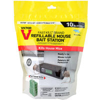 Victor Pest M922 Fast-Kill Refillable Mouse Bait Station with 1 Pre-Filled Station and 9 Refills - 10/Pack