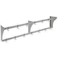 Eagle Group WM96APR Aluminum Wall-Mounted Pan / Pot Rack with Hooks - 96 inch