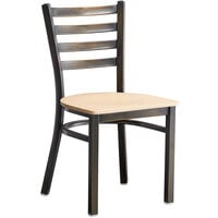 Lancaster Table & Seating Distressed Copper Finish Ladder Back Chair with Natural Wood Seat