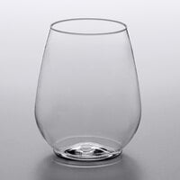 Choice 4 oz. Light Weight Clear Plastic Stemless Wine Sampler Glass - 16/Pack