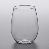 Visions 10 oz. Heavy Weight Clear Plastic Stemless Wine Glass - 16/Pack